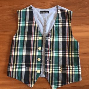 Náutica Boys Dress Vest plaid Sz small 8